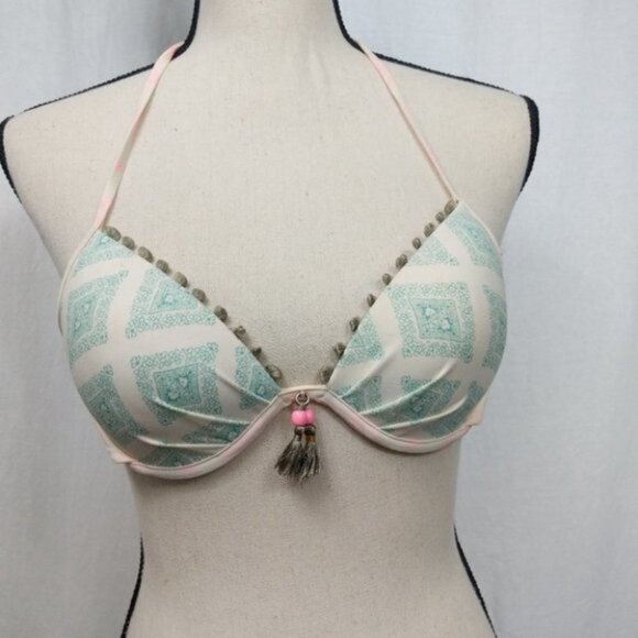 Victoria's Secret Pom Pom Tassel Bikini Set 32C L - Picture 2 of 7